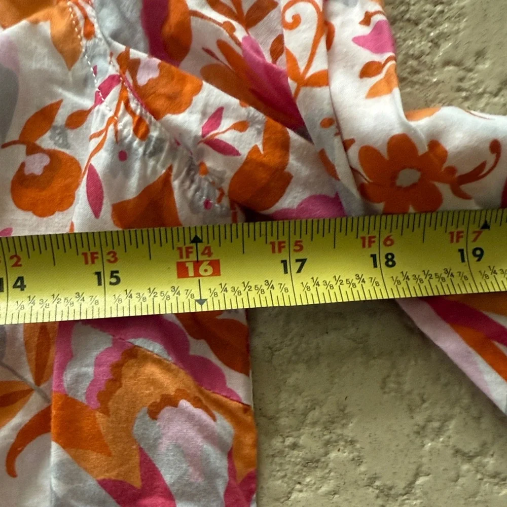 J McLaughlin Vibrant Floral Women's Blouse in Pink and Orange - Picture 6 of 6
